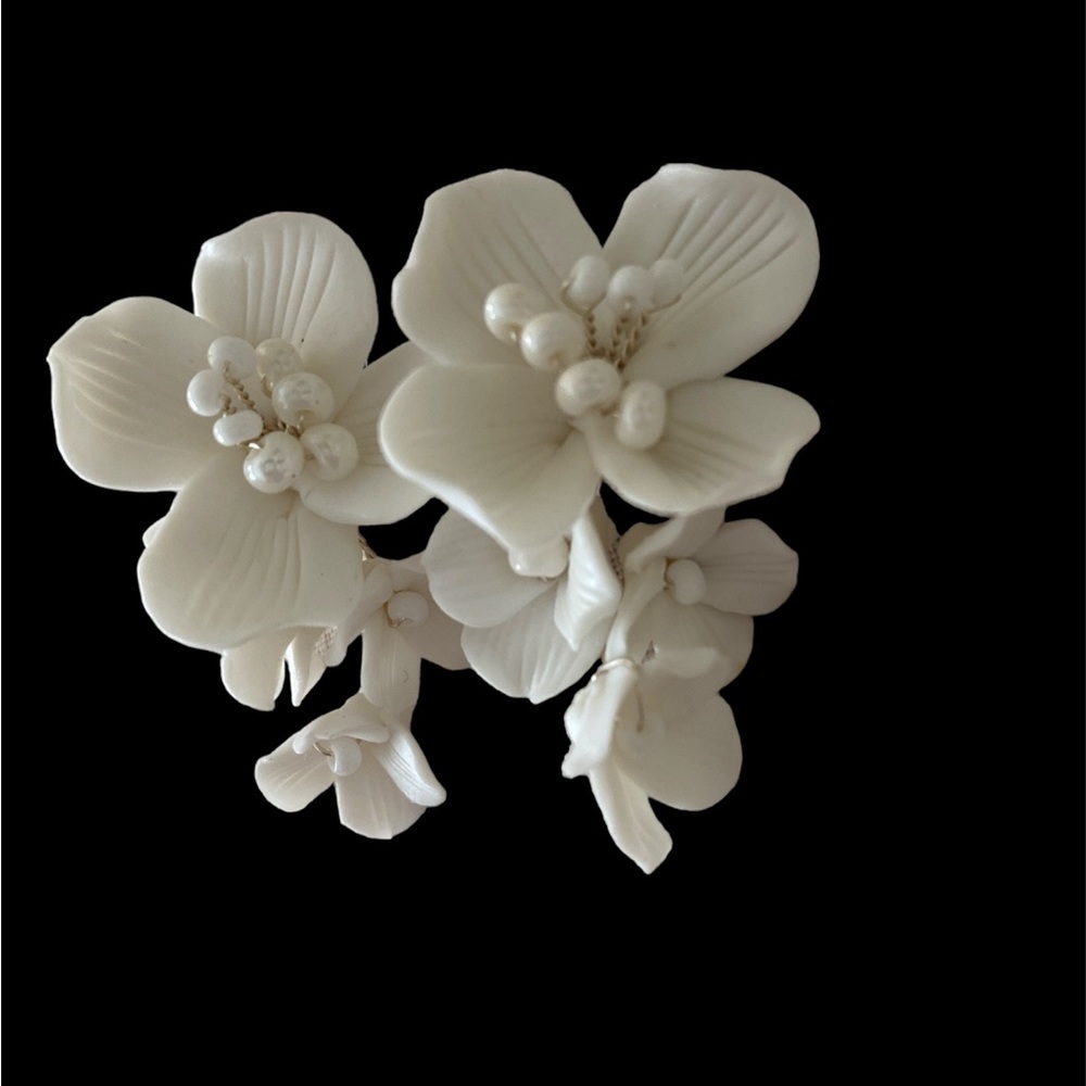 Porcelain flower earrings